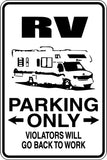 RV Parking Only Sign Vinyl Wall Decal - Fusion Decals