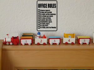Office Rules Funny Sign Vinyl Wall Decal - Fusion Decals