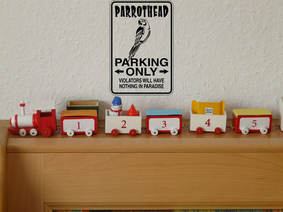 Parrot Head Parking Only Sign Vinyl Wall Decal - Fusion Decals