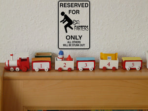 Reserved for Farters Only Sign Vinyl Wall Decal - Fusion Decals
