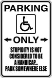 Handicapt Parking Only Sign Vinyl Wall Decal - Fusion Decals
