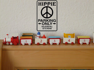 Hippie Parking Only Sign Vinyl Wall Decal - Fusion Decals