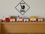 Beaver Crossing Sign Vinyl Wall Decal - Fusion Decals