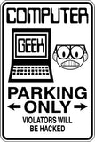 Computer Parking Only Sign Vinyl Wall Decal - Fusion Decals