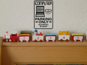 Computer Parking Only Sign Vinyl Wall Decal - Fusion Decals