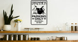 Drummer Parking Only Sign Vinyl Wall Decal - Fusion Decals