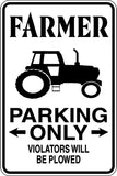 Farmer Parking Only Sign Vinyl Wall Decal - Fusion Decals