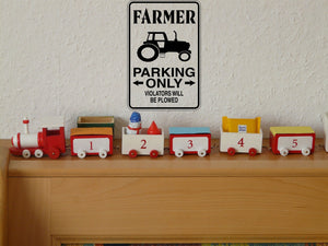 Farmer Parking Only Sign Vinyl Wall Decal - Fusion Decals