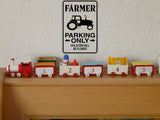 Farmer Parking Only Sign Vinyl Wall Decal - Fusion Decals
