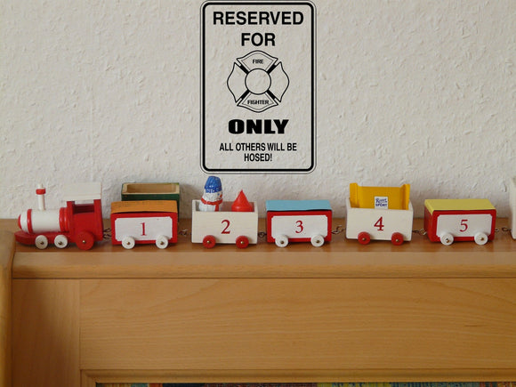 Fire Chief Parking only Sign  - Car or Wall Decal - Fusion Decals