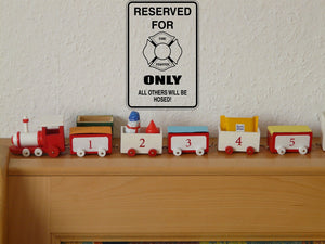 Reserved For Firefighters Only Sign Vinyl Wall Decal - Fusion Decals