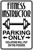Fitness Instructor Parking Only Sign Vinyl Wall Decal - Fusion Decals