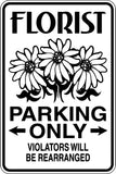 Florist Parking Only Sign Vinyl Wall Decal - Fusion Decals