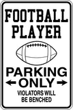 Football Player Parking Only Sign Vinyl Wall Decal - Fusion Decals
