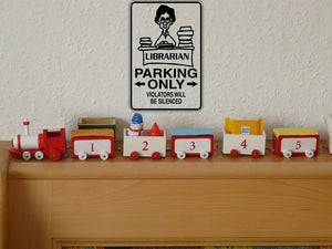 Librarian Parking Only Sign Vinyl Wall Decal - Fusion Decals