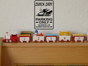 Lunch Lady Parking Only Sign Vinyl Wall Decal - Fusion Decals