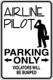 Airline Pilot Parking Only Sign Vinyl Wall Decal - Fusion Decals