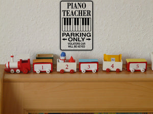 Piano Teacher Parking Only Sign Vinyl Wall Decal - Fusion Decals