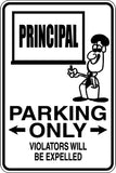 Principal Parking Only Sign Vinyl Wall Decal - Fusion Decals
