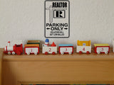 Realtor Parking Only Sign Vinyl Wall Decal - Fusion Decals