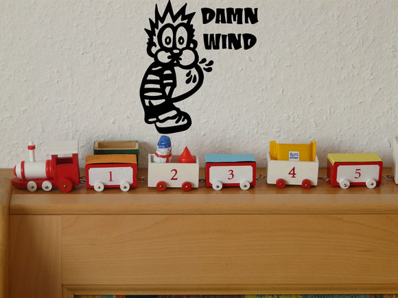 Damn Wind Pee Sign Vinyl Wall Decal - Fusion Decals
