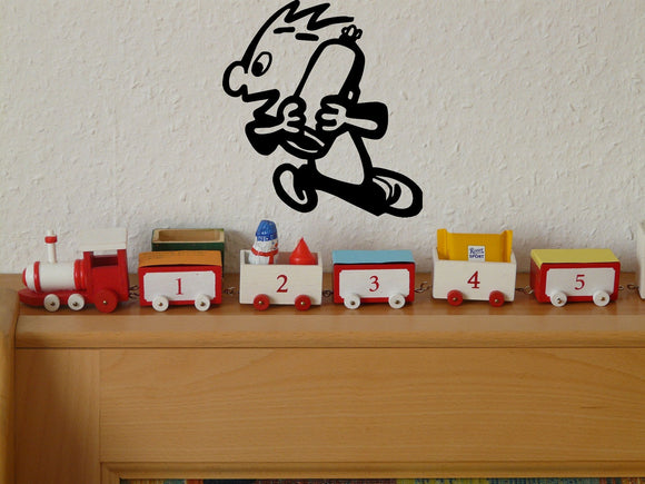 Cartoon Running Sign Vinyl Wall Decal - Fusion Decals