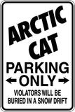 Artic Cat Parking Only Sign Vinyl Wall Decal - Fusion Decals
