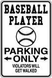 Baseball Player Parking Lot Sign Vinyl Wall Decal - Fusion Decals