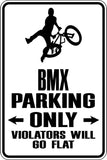 BMX Parking Only Sign Vinyl Wall Decal - Fusion Decals