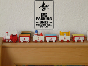 BMX Parking Only Sign Vinyl Wall Decal - Fusion Decals