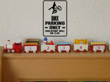 BMX Parking Only Sign Vinyl Wall Decal - Fusion Decals