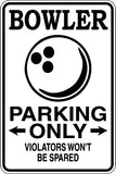 Bowler Parking Only Sign Vinyl Wall Decal - Fusion Decals