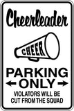 CheerLeader Parking Only Sign Vinyl Wall Decal - Fusion Decals