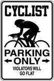 Cyclist Parking Only Sign Vinyl Wall Decal - Fusion Decals