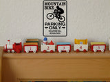 Mountain Bike Parking Only Sign Vinyl Wall Decal - Fusion Decals