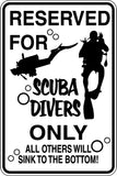 Reserved for Scuba Divers Only Sign Vinyl Wall Decal - Fusion Decals