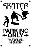 Skaters Parking Only Sign Vinyl Wall Decal - Fusion Decals