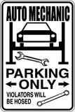 Auto Mechanic Parking Only Sign Vinyl Wall Decal - Fusion Decals