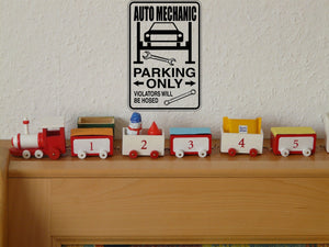 Auto Mechanic Parking Only Sign Vinyl Wall Decal - Fusion Decals