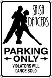Salsa Dancers Parking Only Sign Vinyl Wall Decal - Fusion Decals