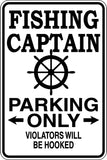 Fishing Captain Parking Only Sign  - Car or Wall Decal - Fusion Decals