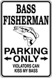 Bass Fisherman Parking Only Sign  - Car or Wall Decal - Fusion Decals