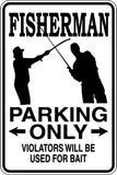Fisherman Parking Only Sign  - Car or Wall Decal - Fusion Decals
