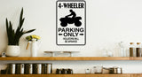 4-Wheeler Parking Only Sign Vinyl Wall Decal - Fusion Decals