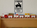 4-Wheeler Parking Only Sign  - Car or Wall Decal - Fusion Decals