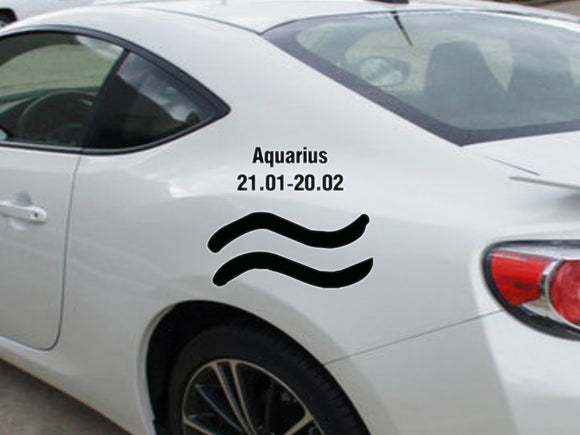 Aquarius-21.01-20.02-1st  Kanji  - Car or Wall Decal - Fusion Decals