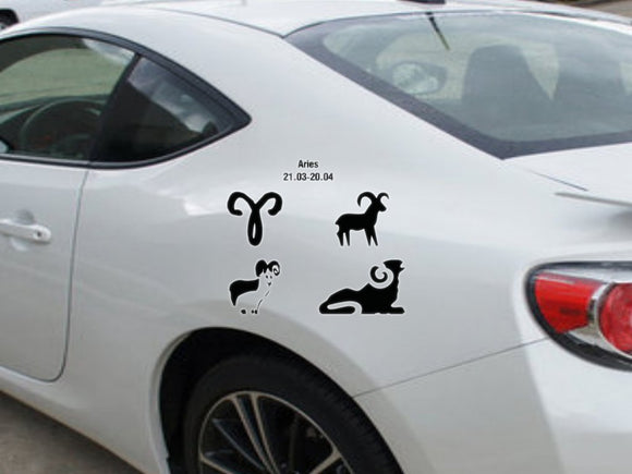 Aries-21.03-20.04-All 4  Kanji  - Car or Wall Decal - Fusion Decals