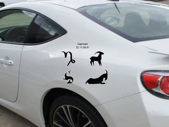Capricorn-22.12-20.01-All 4  Kanji  - Car or Wall Decal - Fusion Decals
