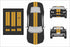 Dual 8" Vinyl Racing Stripe w/Pins [18"] - "fits" - Chevy Camaro 2010 to 2015 Fusion Decals