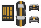 Dual 8" Vinyl Racing Stripe w/Pins [18"] - "fits" - Chevy Camaro 2010 to 2015 Fusion Decals